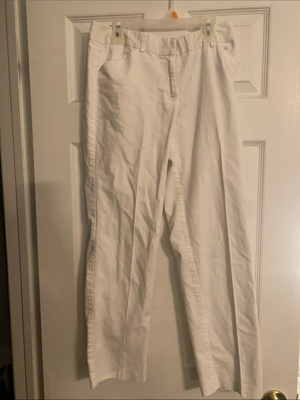 Women's White Straight-Leg ankle pants